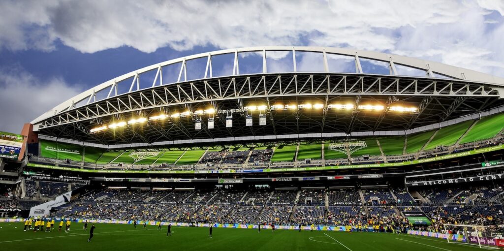 Panoramic view of Lumen Stadium in Seattle, Washington