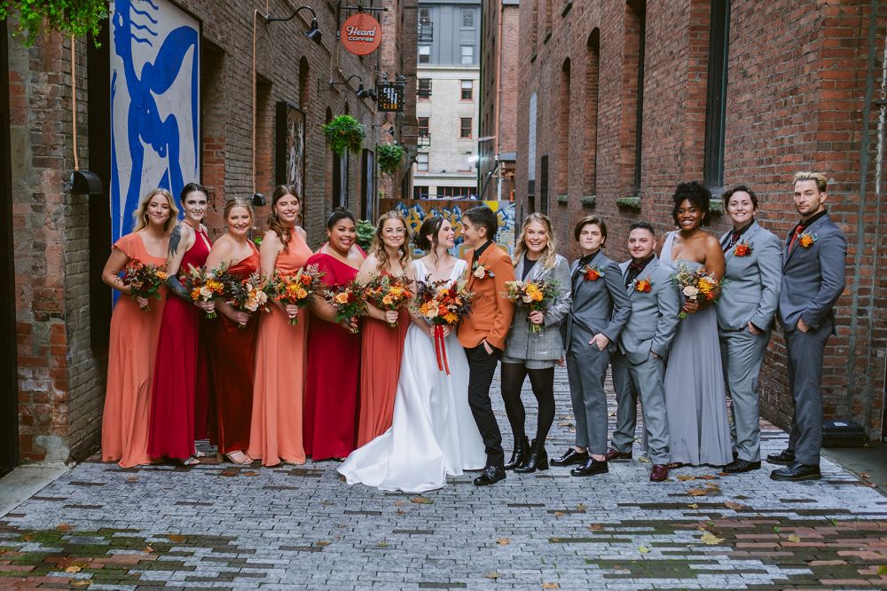 Bridal party photos from Alex and Riley's Seattle wedding at THE101
