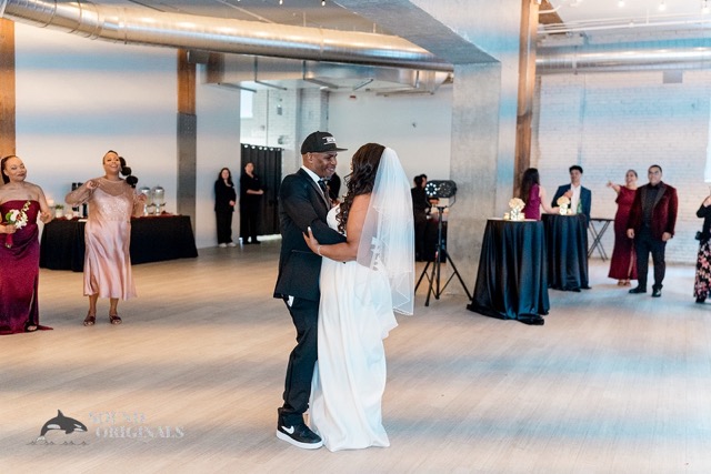 Bride and groom first dance