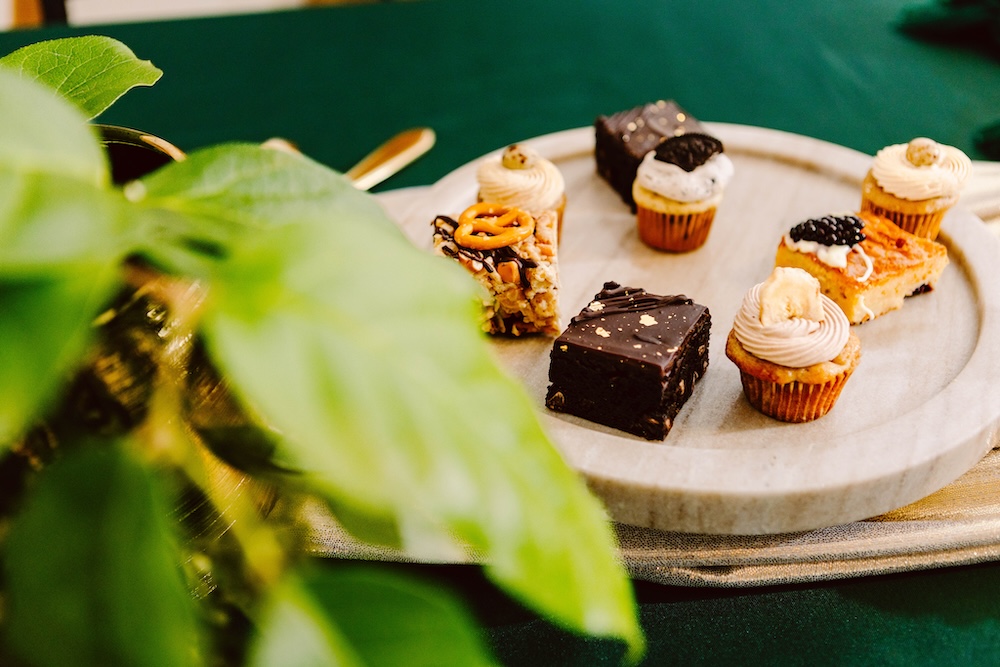 Assorted desserts on a platter