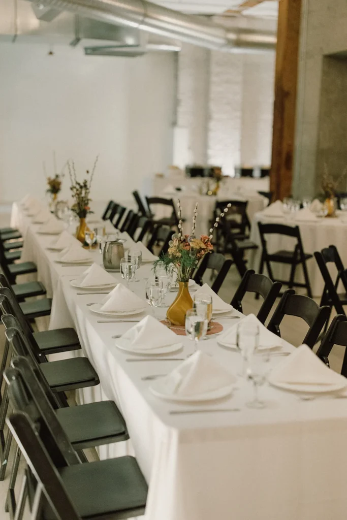 Wedding reception setup at THE 101 in seattle