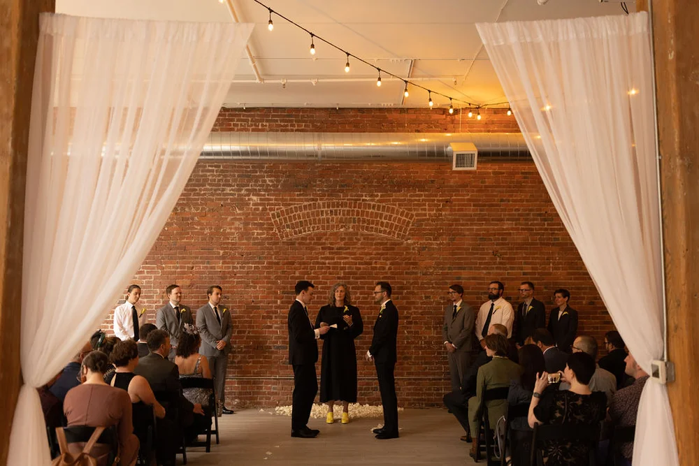Two grooms getting married