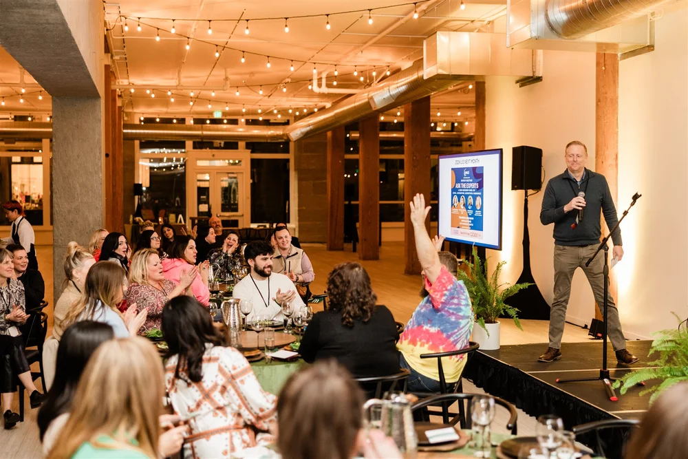 Guests sitting at a conference at THE 101 in Seattle