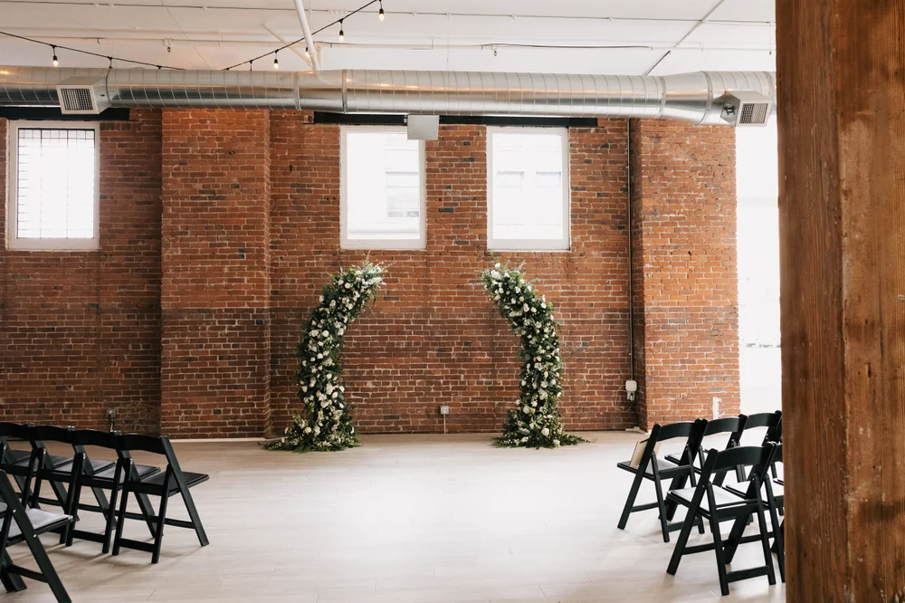 Winter wedding ceremony at THE 101 in Seattle