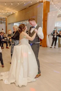 Bride and groom sharing a first dance