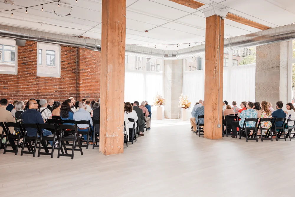 Wedding ceremony setup at THE 101 in Seattle