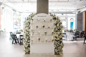 Seating chart at a wedding at THE 101 in Seattle, WA