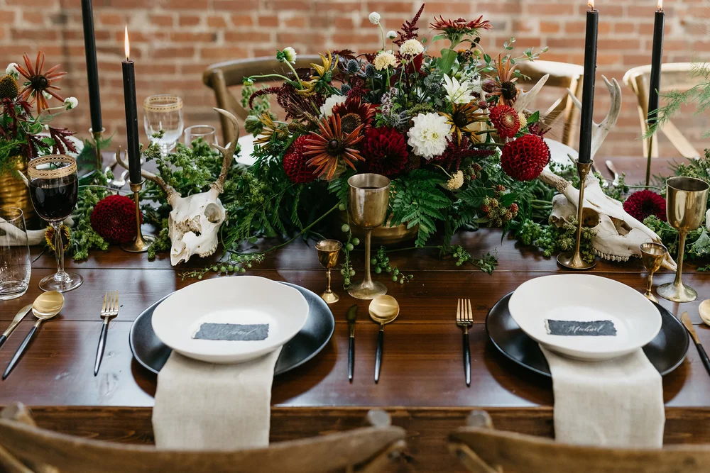 Holiday party table setup at THE 101 in Seattle, WA