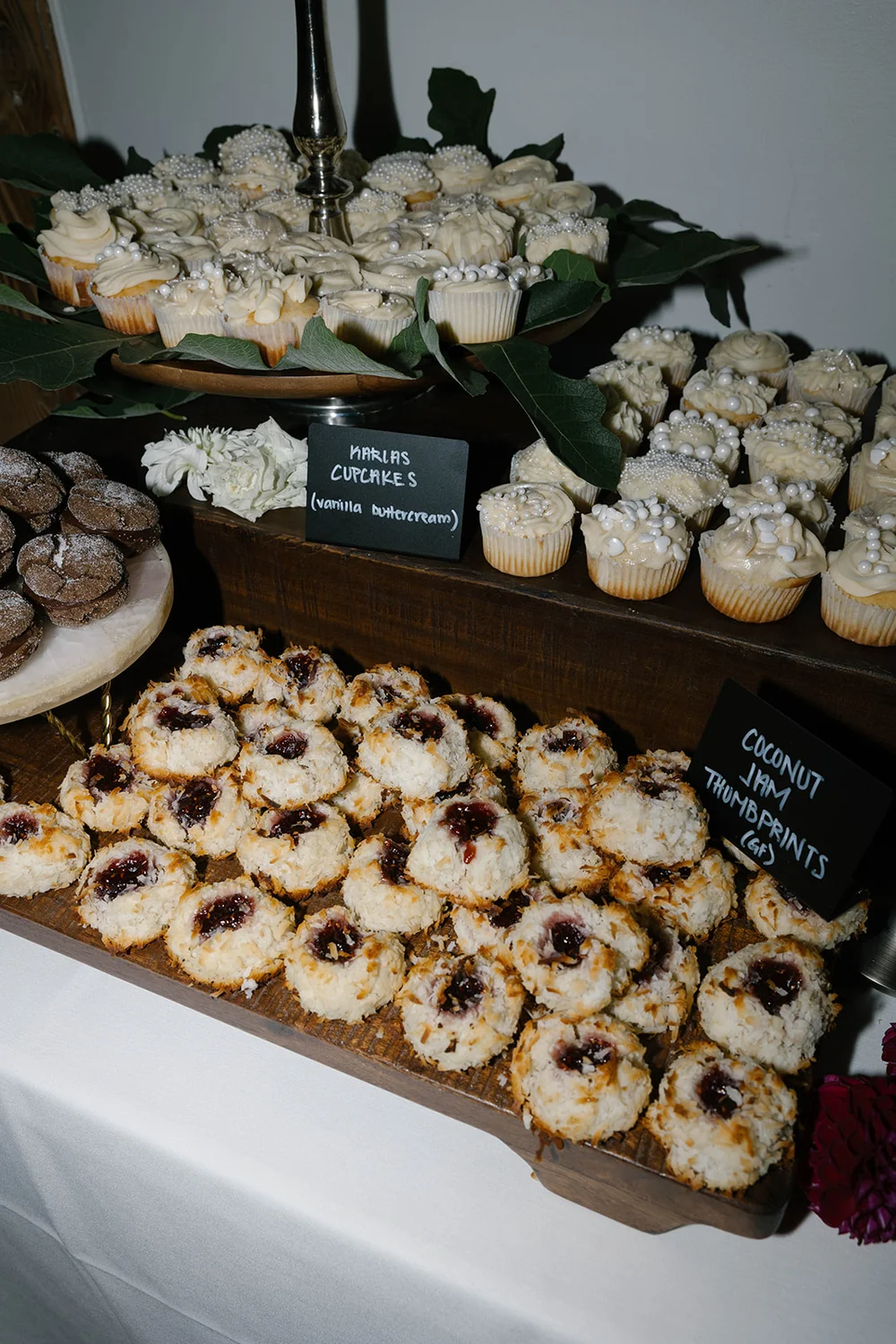 Wedding dessert table styled for a Seattle wedding celebration