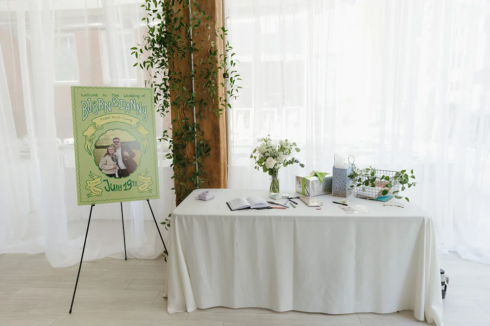 Wedding signage at THE 101 in Seattle, WA