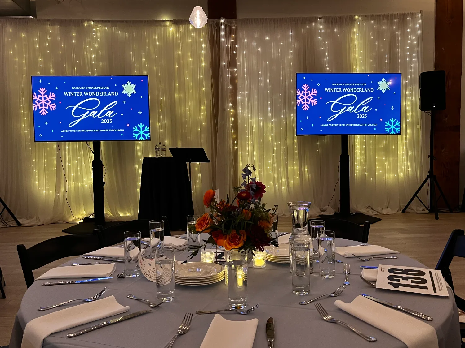 Corporate event setup at THE 101 venue in Seattle WA